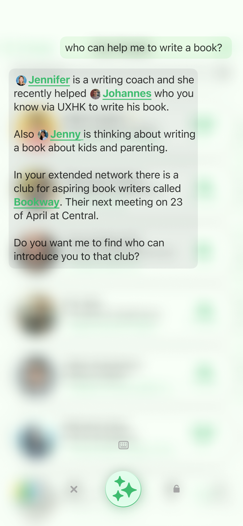 Peeps AI suggestion cards