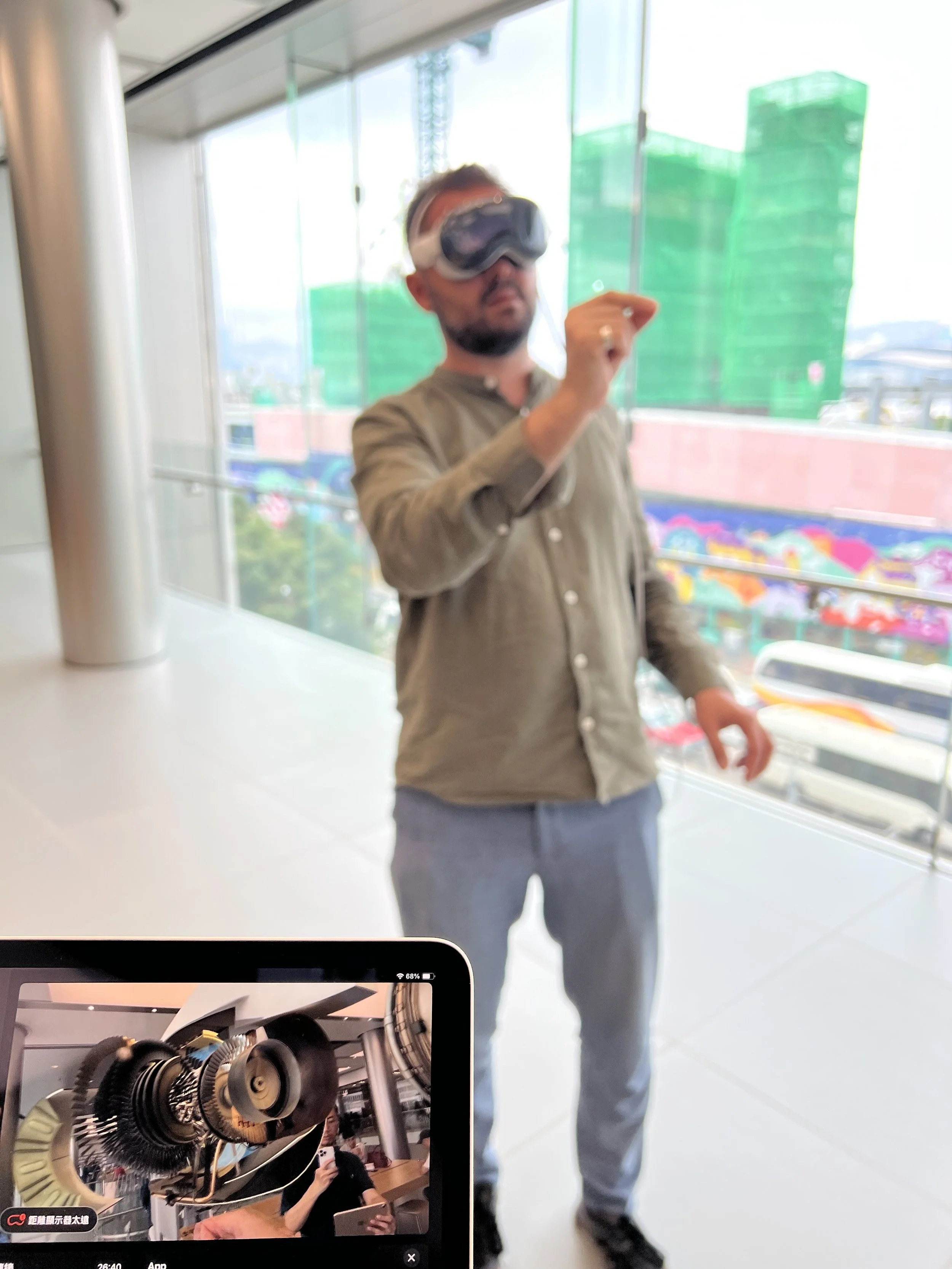 Me with Vision Pro at IFC